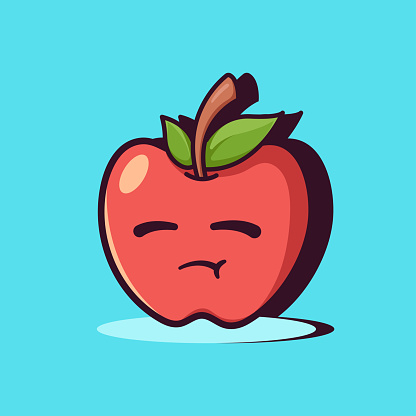 Fruta DE Apple Rojo Feliz DE Dibujos Animados Vector
