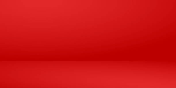 istock Vibrant background in blank red tones. Empty stand to show the product. 1448685655