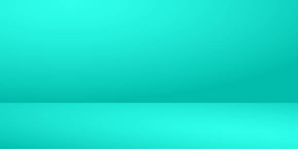 istock Vibrant background in blank turquoise tones. Empty stand to show the product. 1448686125