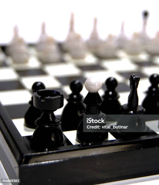 Chess Match Board Stock Photo - Download Image Now - Backgrounds, Black Color, Checked Pattern
