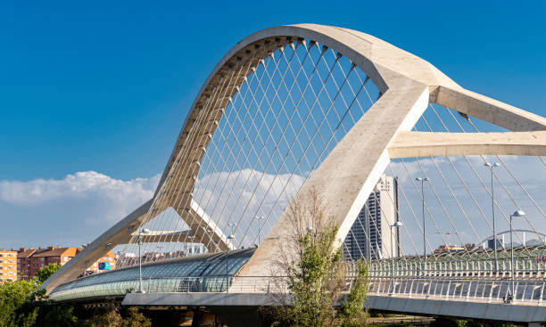 istock Third Millennium Bridge (Puente del Tercer Milenio). Modern architecture in Zaragoza, Spain. Close up 1448696667