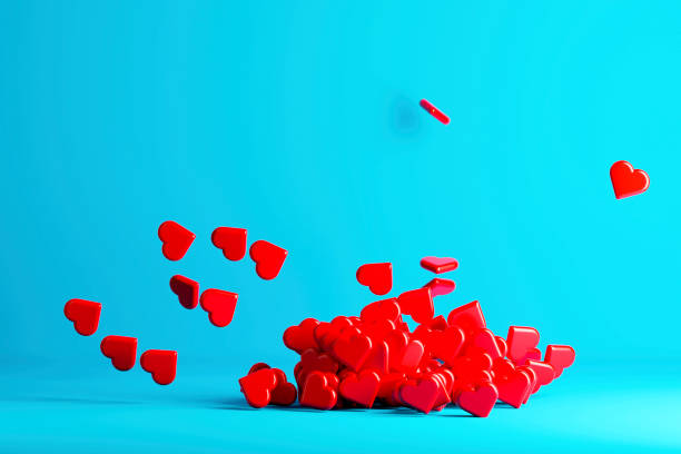 istock Bunch of flying red hearts for Valentine's Day. 3d rendering 1448698072