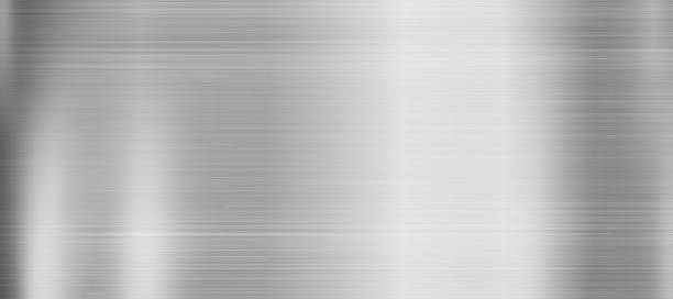 srebrna tekstura, stalowy szablon tła panoramicznego - vector - brushed aluminum steel backgrounds stock illustrations