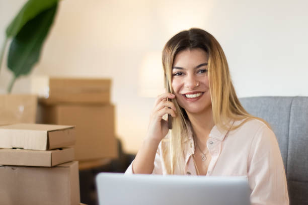 istock Charming Caucasian girl smiling at camera 1448698200