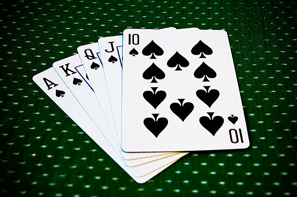 Playing Cards - Royal Flush stock photo