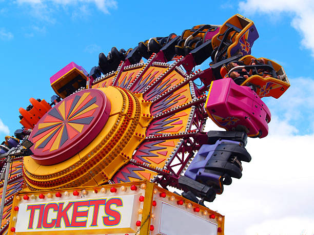 istock Colorful amusement ride and cabin tickets 144870633