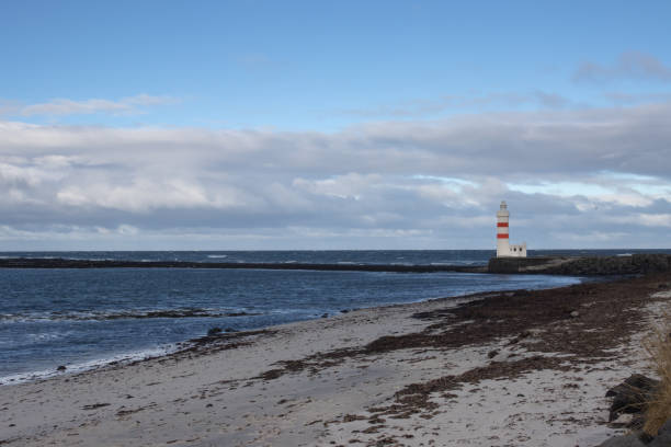 istock Old Gardur lighthouse and Atlantic Ocean, Iceland 1448706893