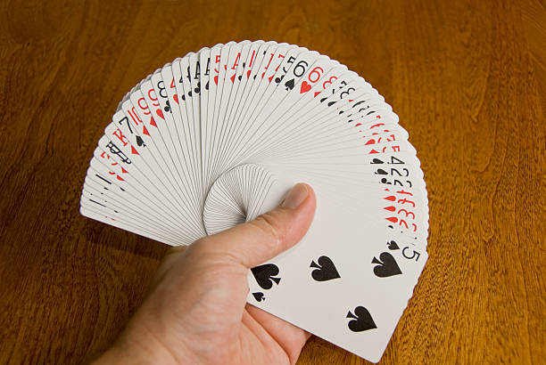 istock Cards spread in pressure fan. 144870993
