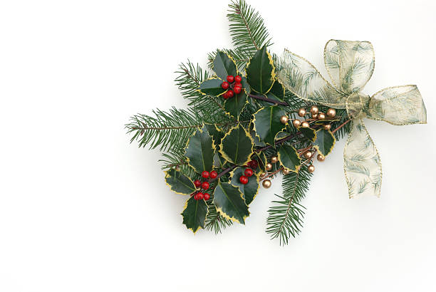 istock christmas decorations with holly berries 144871107