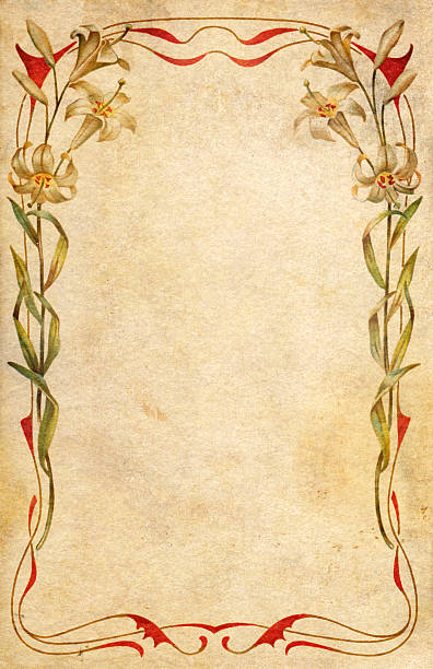 old postcard with art nouveau frame