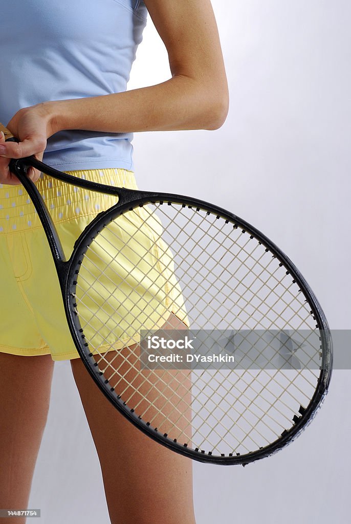 Mujer con una raqueta de tenis - Foto de stock de Fondos libre de derechos