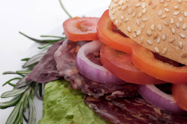 istock Sandwich with spicy peppered sausage 1448718127