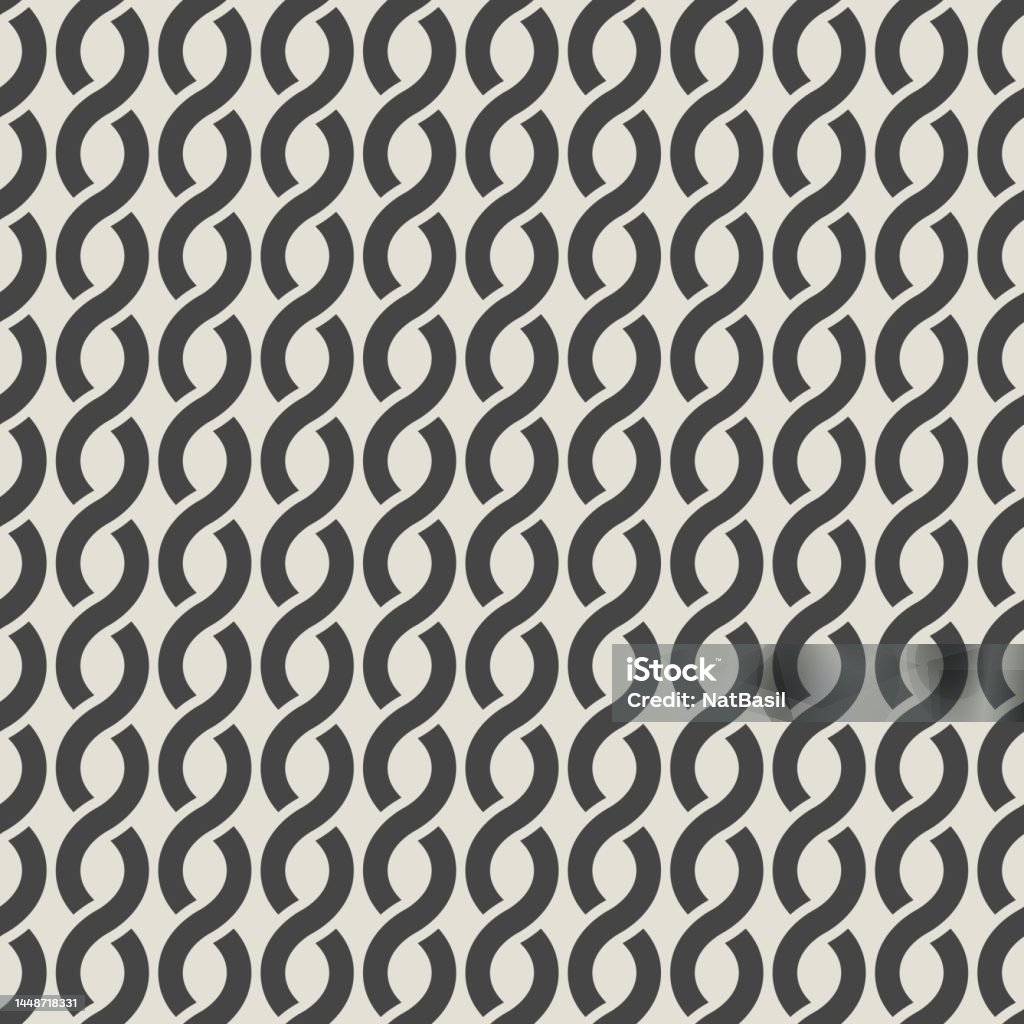 Intertwining Twisted Intertwining Lines Monochrome Seamless Pattern Stock ...