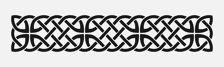 Celtic weaving interlaced black border. Vector illustration