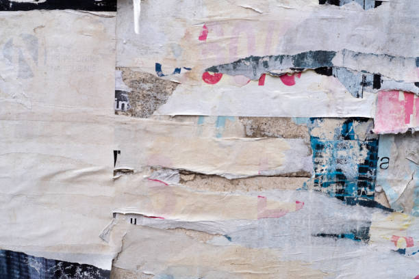 istock Torn street poster background, abstract paper collage 1448718439
