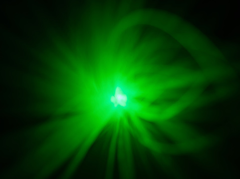 Green fiber optic background. Shallow depth of field. Selective focus.