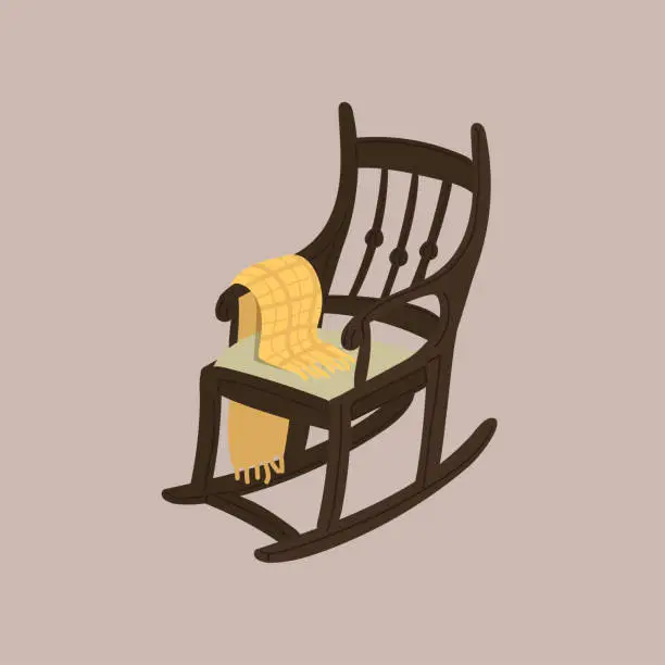 Vector illustration of Winter Home Icon-Rocking Chair
