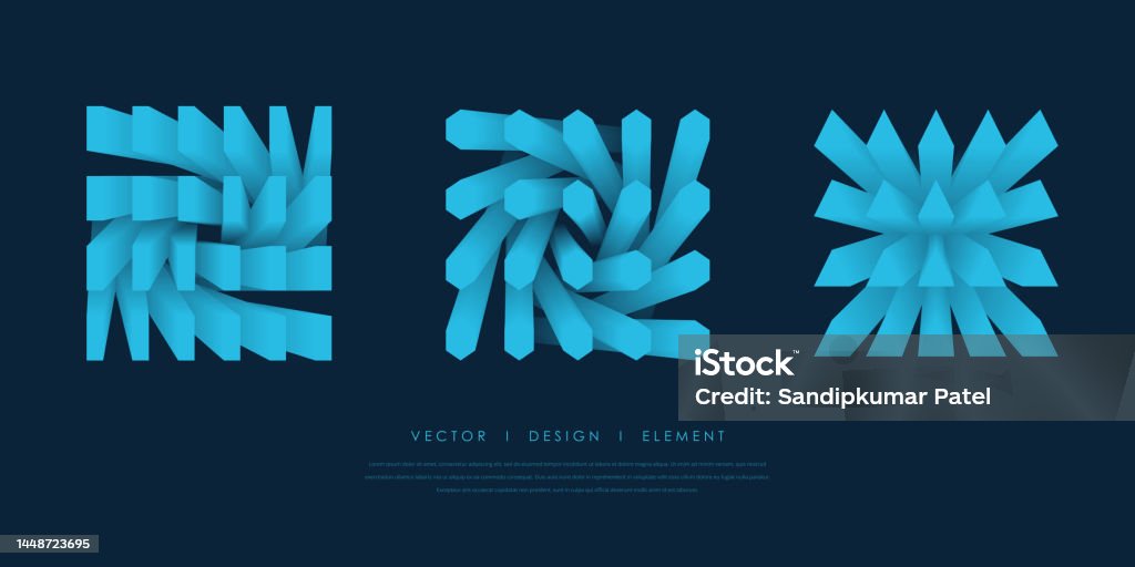 Element Crystal Design Crystal Made Of Cubes Element For Design Stock Illustration - Download ...