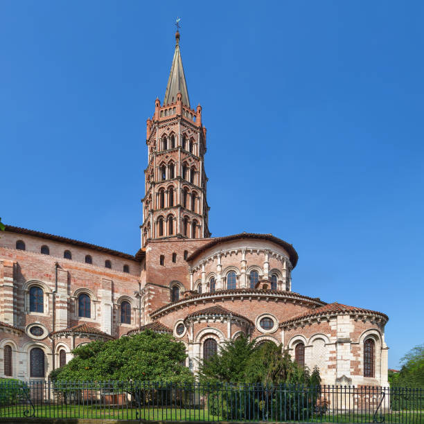 Basilica of Saint-Sernin, Toulouse, France stock photo