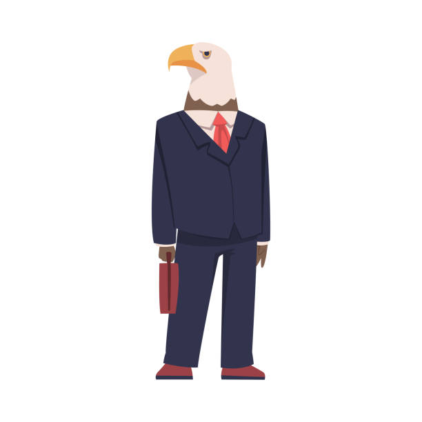 istock Eagle as Office Employee Wearing Formal Corporate Suit Standing with Briefcase Vector Illustration 1448724886