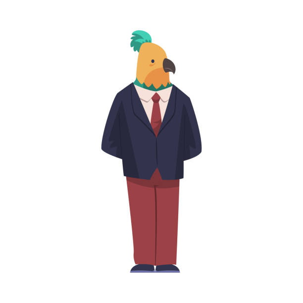 istock Parrot as Office Employee Wearing Formal Corporate Suit Standing Vector Illustration 1448725102