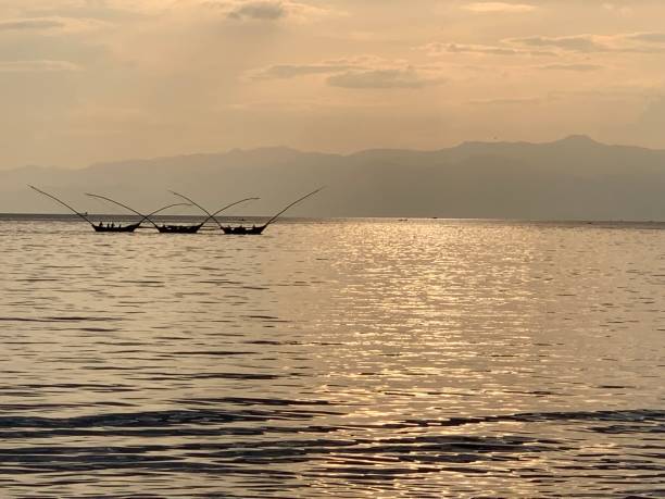 Kivu lake, Rwanda/RD Congo stock photo
