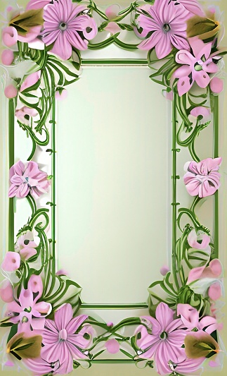floral frame background and pattern with pastel colors