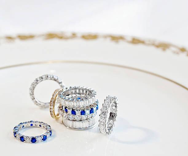 Diamond rings on a plate.