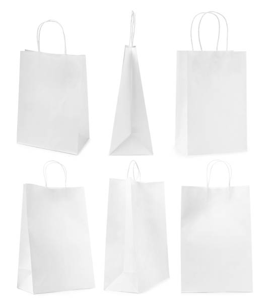 istock Set with paper bags on white background 1448742190