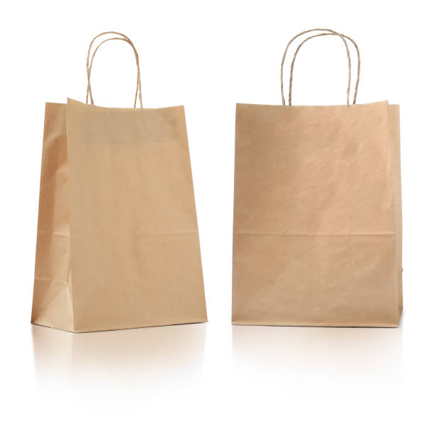 istock Paper shopping bags on white background, collage 1448742191
