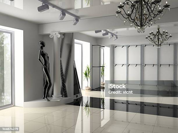 Interior De Loja Moderna - Fotografias de stock e mais imagens de Apartamento Municipal - Apartamento Municipal, Arquitetura, Azul