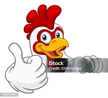 istock Chicken Rooster Cockerel Bird Cartoon Character 1448745993