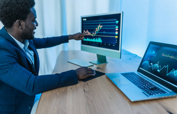 istock Business trader man working on crypto currency markets with blockchain technology - Decentralized finance and stock exchange concept 1448746656