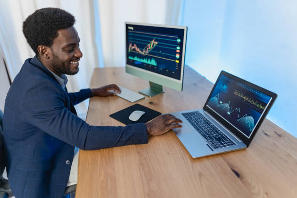 istock Business man working on finance markets 1448746854