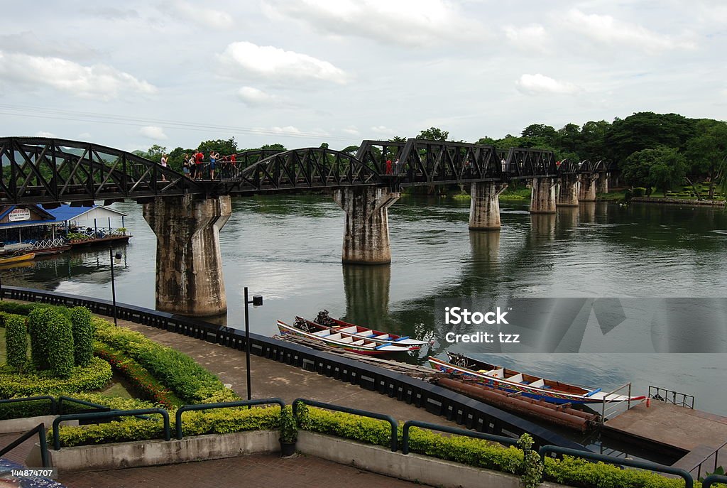 Ferrovia Ponte sul fiume Kwai, Tailandia - Foto stock royalty-free di Ambientazione esterna