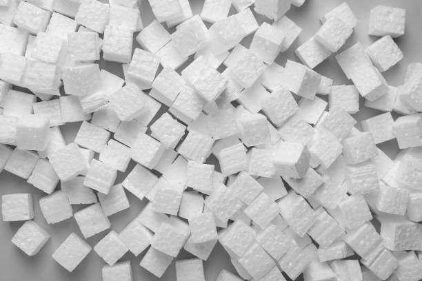 istock Many styrofoam cubes on grey background, flat lay 1448748211