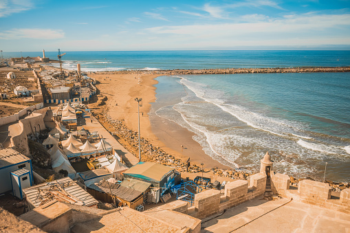construction site North Atlantic Ocean Coast Rabat beach viewing from Kasbah of the Udayas