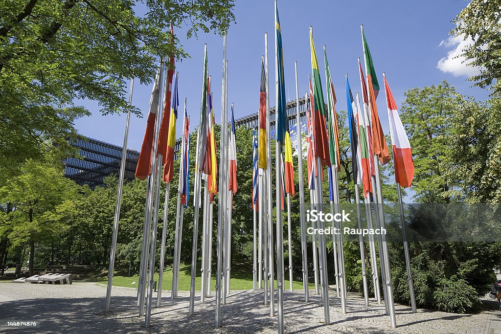 Flags flags, European patent office, Munich, Bavaria, Germany Patent Stock Photo