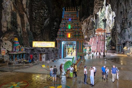 Kuala Lumpur, Malaysia - November 2022: Batu Caves is a Hindu shrine in Gombak, in the north of Kuala Lumpur on November 3, 2022 in Selangor, Malaysia.