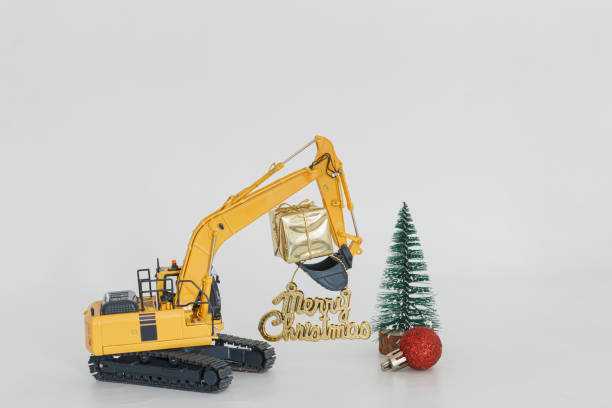 istock Christmas ornament with Excavator model. 1448754866