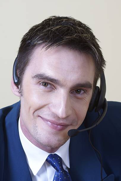 telesales worker stock photo