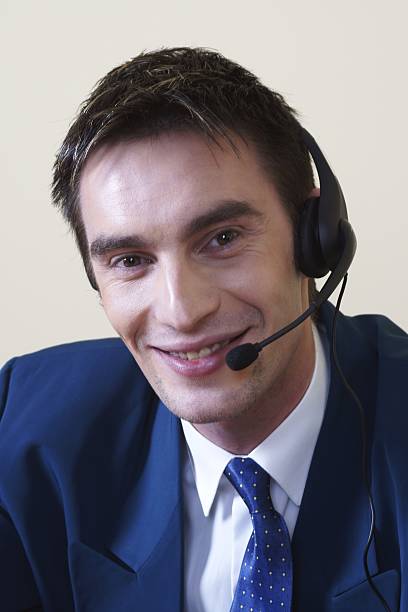 telesales worker stock photo