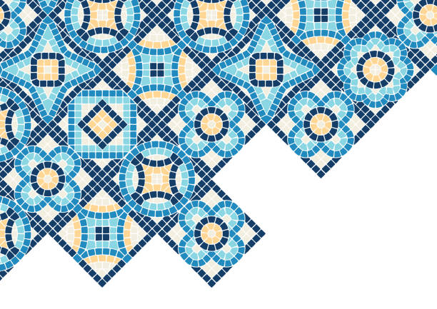 Ancient mosaic tile background. Decorative antique stone ornament. Ancient mosaic tile background. Decorative antique stone ornament. Abstract antique texture. byzantine pattern stock illustrations