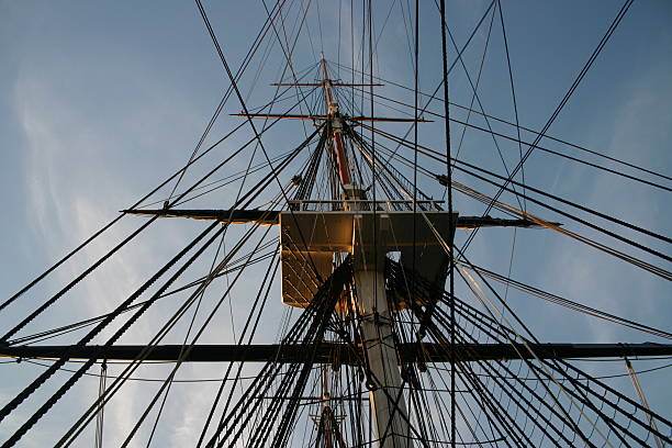 istock Old Ironsides main mast and fighting top 144875688