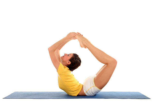 istock Side profile of a woman doing yoga 144875774