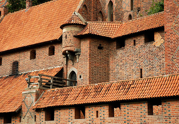 Medieval wall with turret Medieval wall of Malbork castle with turret. Poland malbork photos stock pictures, royalty-free photos & images