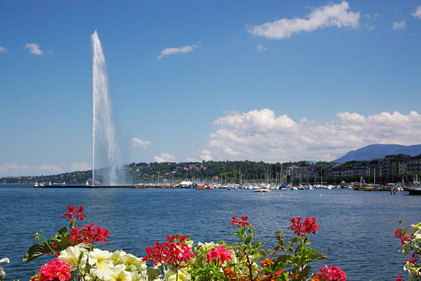 istock Lac Leman Geneva fountain 144876098