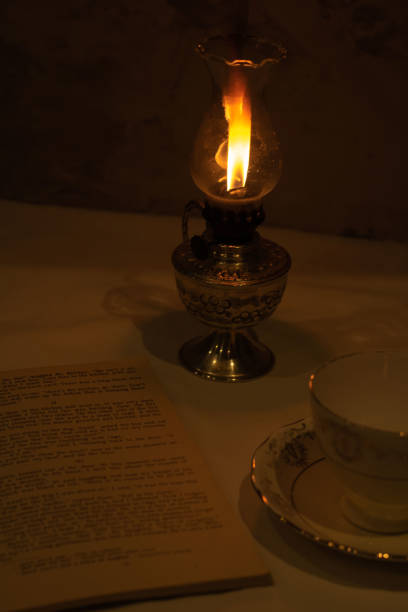 photo kerazine lamp empty retro mug and old open book