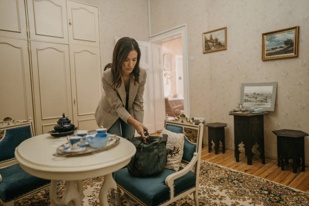 istock Woman preparing to leave home 1448769739
