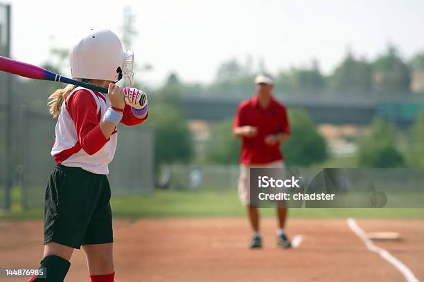 Coached From Third Base Stock Photo - Download Image Now - Softball - Sport, Child, Baseball - Sport